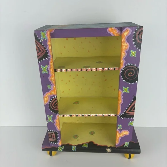 Colorful Handpainted Wooden Shelf-whimsical Artsy